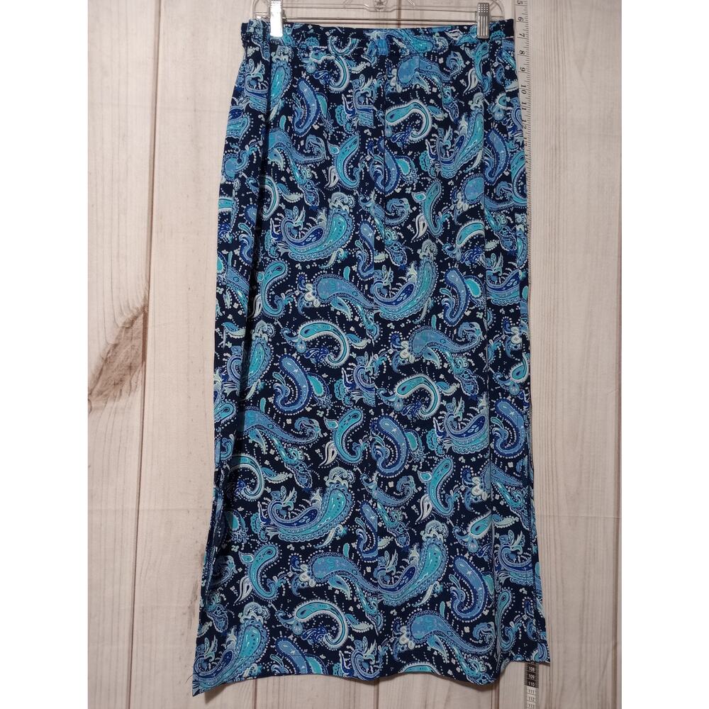 Briggs Skirt Womens Large Paisley Maxi Side Zipper Slit Both Sides Polyester